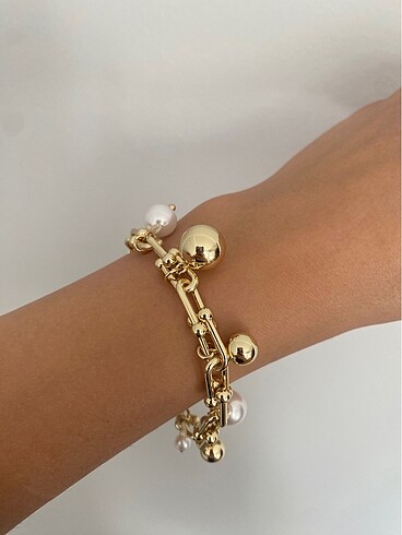 İncili Gold Bileklik
