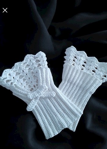 El Yapımı Dantel Örgü Parmaksız Eldiven Şık & Zarif Tasarım - Görsel 2