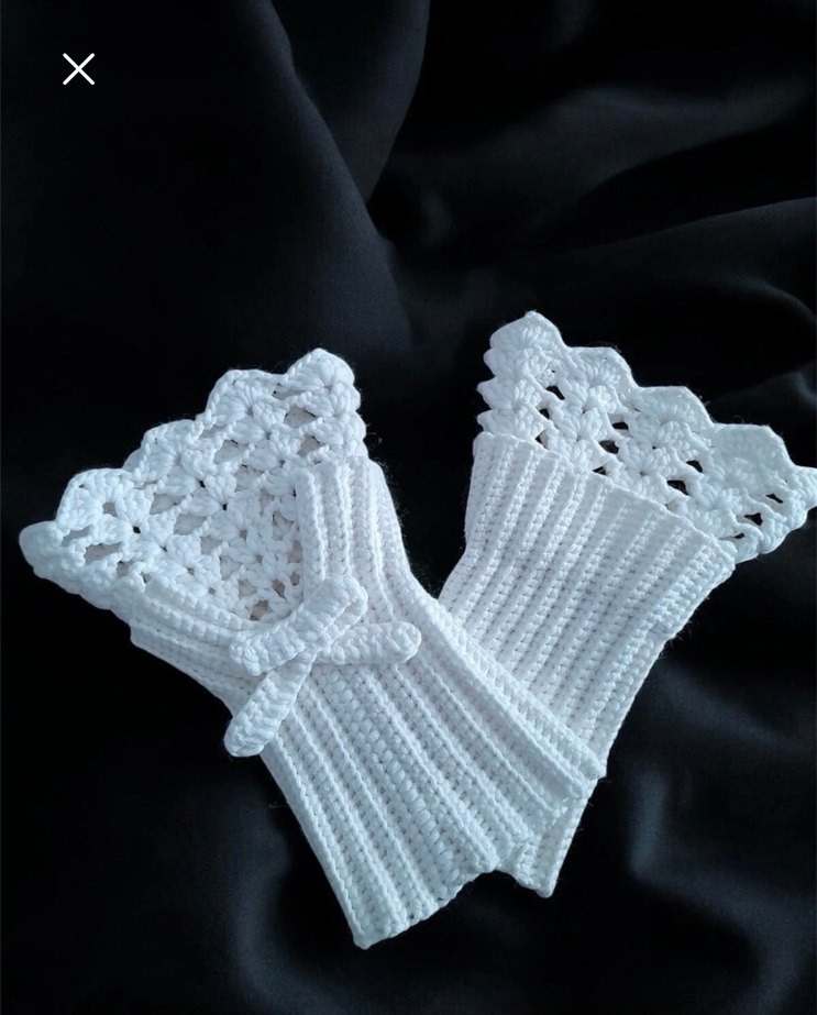 El Yapımı Dantel Örgü Parmaksız Eldiven  Şık & Zarif Tasarım - Görsel 2