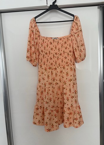 LC Waikiki Pembe Çiçekli Bohem Midi Elbise