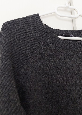 LCW Antrasit Koyu Gri Kadın Yünlü Triko Kazak - Görsel 4