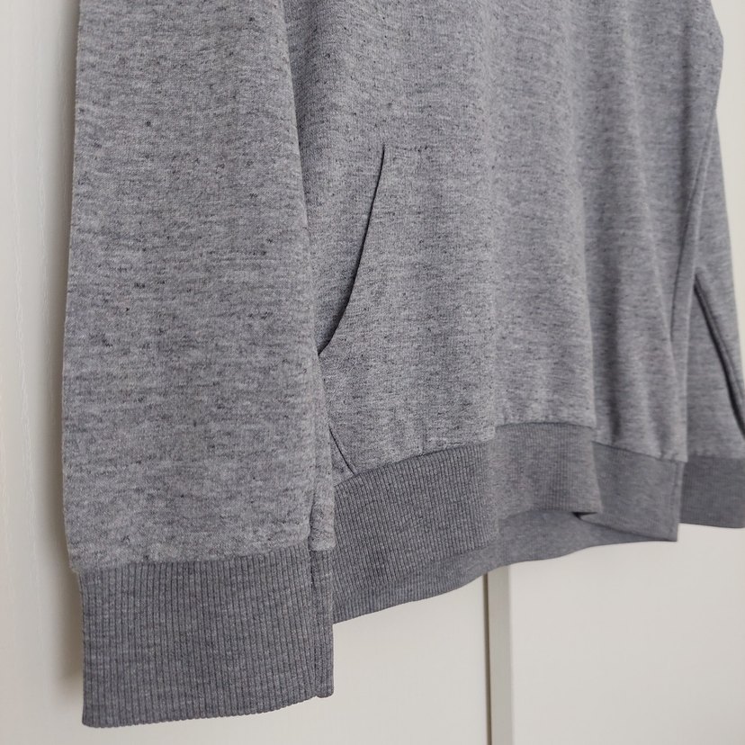 Gri Kapüşonlu Uzun Kollu Sweatshirt - Görsel 3