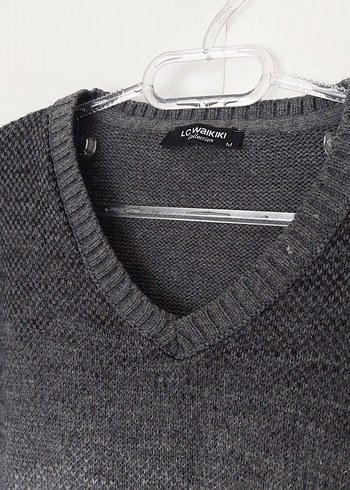 LCW Gri V-Yaka Erkek Örgü Yün Kazak - Görsel 2