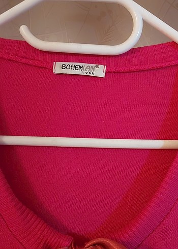 Pembe yuvarlak Yaka Fiyonklu Kadın Triko - Görsel 2