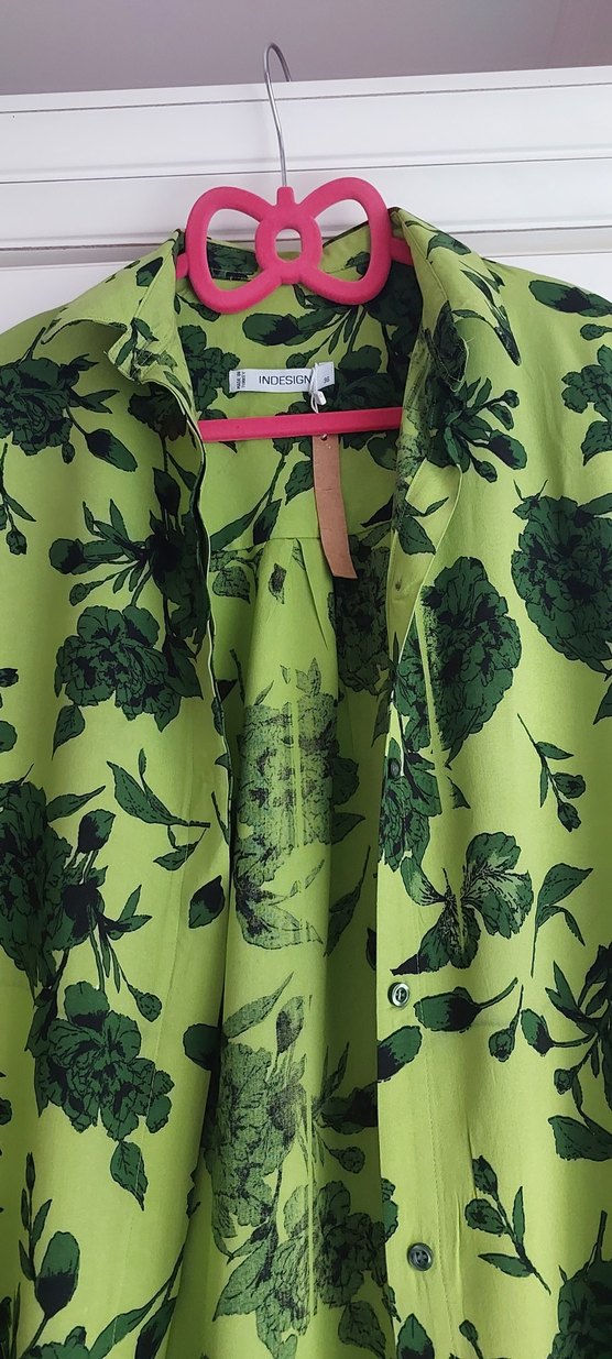 Yeşil Desenli Uzun  Tunik-gömlek - Görsel 3