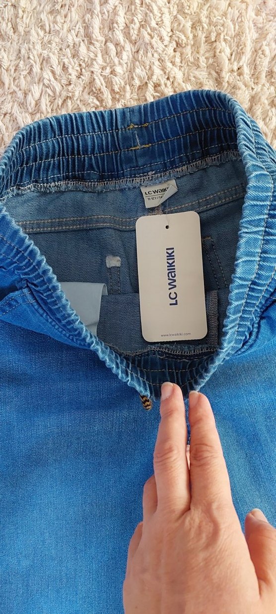 Erkek Çocuk Gri Mavi Bol Kesim Denim Pantolon - Görsel 3