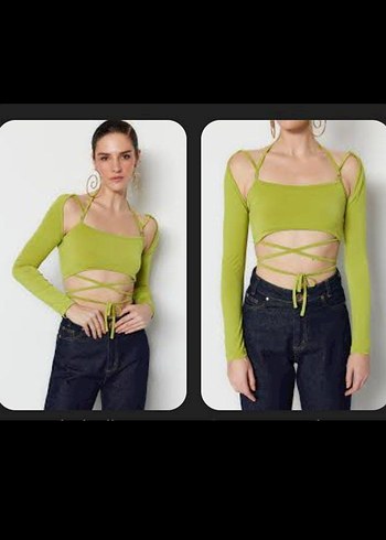 Bağcıklı Mini Straplez Kadın Bluz