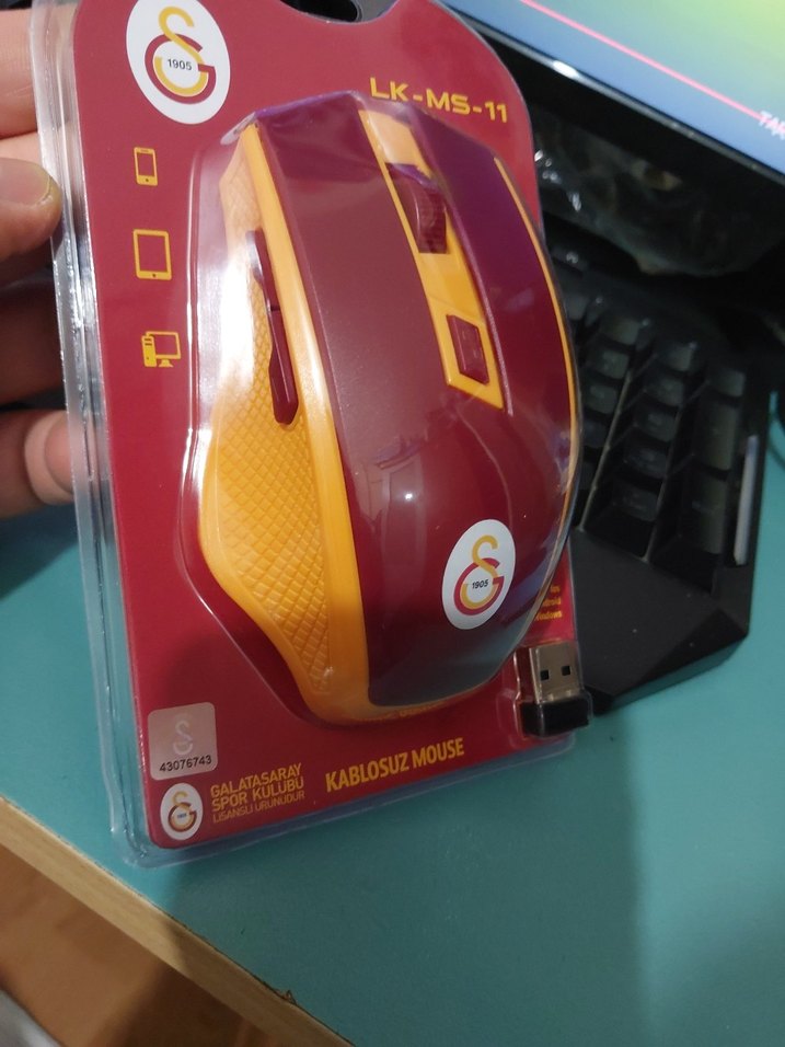 Galatasaray Kablosuz Kırmızı Mouse - Görsel 2