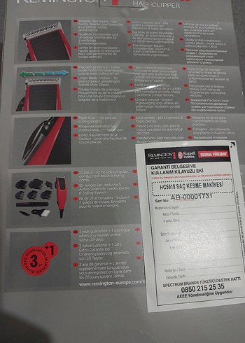 Remington Apprentice Kırmızı Saç Kesme Makinesi - Görsel 10