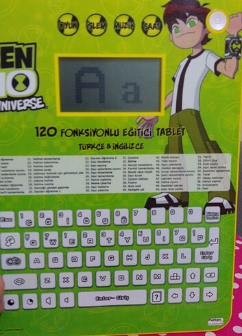 Beden Ben10 ekranli tablet 4+yaş 8 yaş