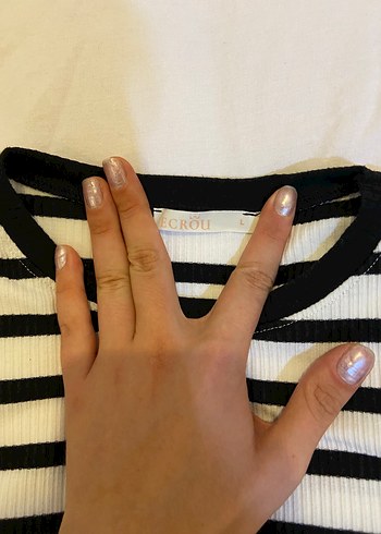 Diğer Kadın Siyah Beyaz Çizgili Crop Top