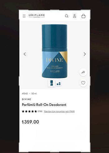 Oriflame Divine Kadın Roll-on Seti Parfümlü
