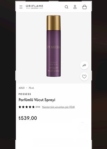 Oriflame Oriflame Possess Parfümlü Vücut Spreyi 75 ml
