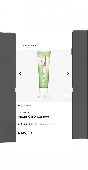 Oriflame OPTİFRESH Natural Oils Diş Macunu 100 ml