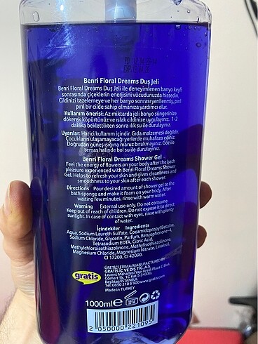 Beden Renk Benri Floral Dreams Duş Jeli 1000 ml