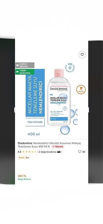 Diadermine Diadermine Makyaj Temizleme Suyu Micellar Kusursuz Nemlendirici