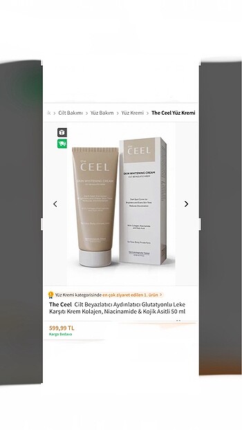 The Ceel Cilt Beyazlatıcı Aydınlatıcı Krem - Görsel 2