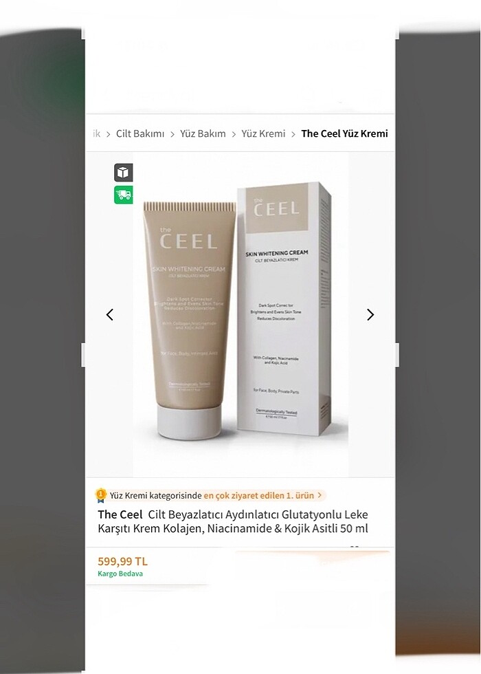 The Ceel Cilt Beyazlatıcı Aydınlatıcı Krem - Görsel 2