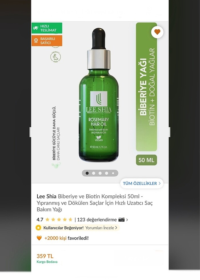 Lee Shia Biberiye ve Biotin Kompleksi 50ml - Görsel 2