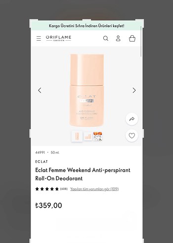 Oriflame Oriflame Eclat Femme Kadın Roll-On Deodorant
