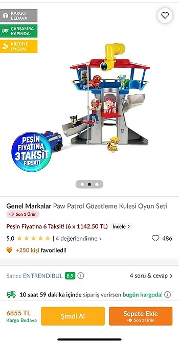 Paw patrol gözetleme kulesi
