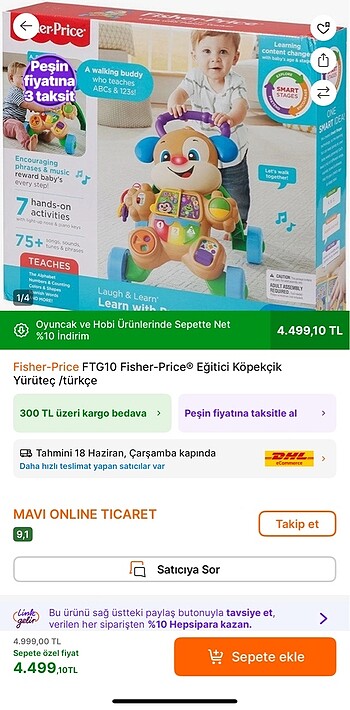 Beden Renk Fisher price yürüme arkadaşım
