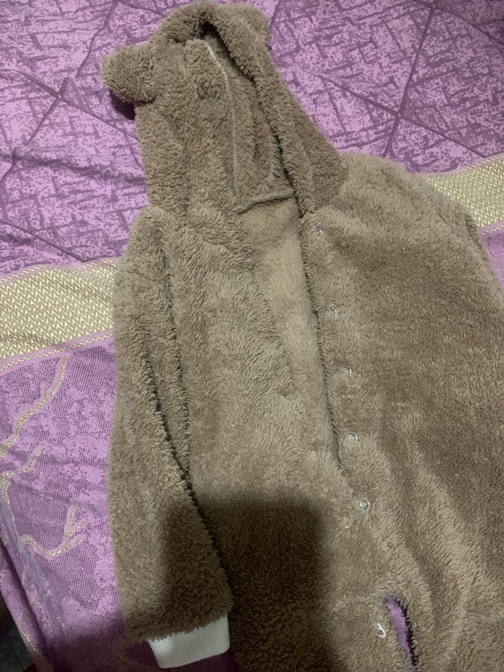 Kahverengi Peluş Bebek Tulumu - Görsel 2