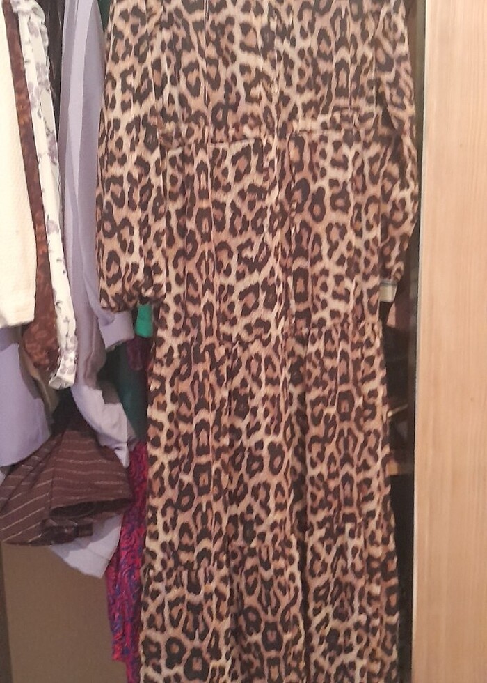 Leopar desenli elbise - Görsel 2