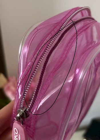 Kiko Milano Pembe Şeffaf Makyaj Çantası - Görsel 2