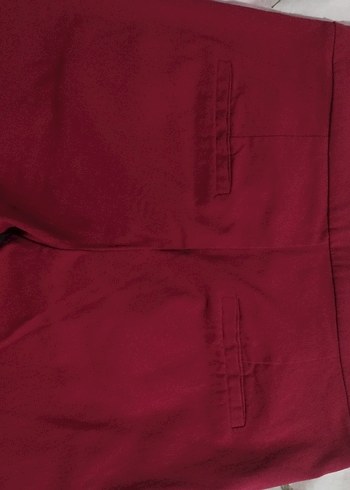 mango bordo esnek kumaş pantolon - Görsel 6