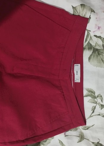 mango bordo esnek kumaş pantolon - Görsel 5