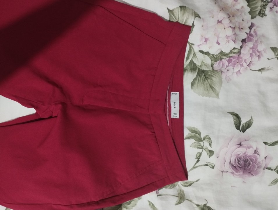 mango bordo esnek kumaş pantolon - Görsel 5