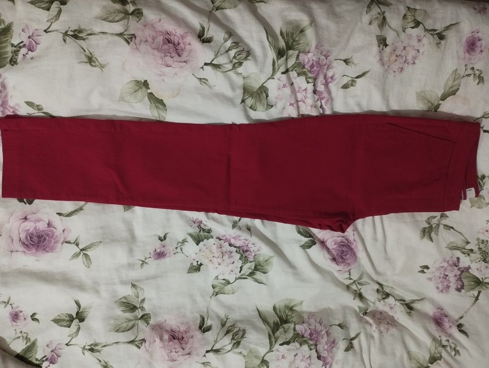 mango bordo esnek kumaş pantolon - Görsel 2