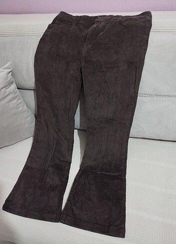 Kahverengi kadife ispanyol paça pantolon - Görsel 5