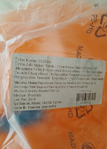 Tupperware sıfır ürün mikro tabak. 