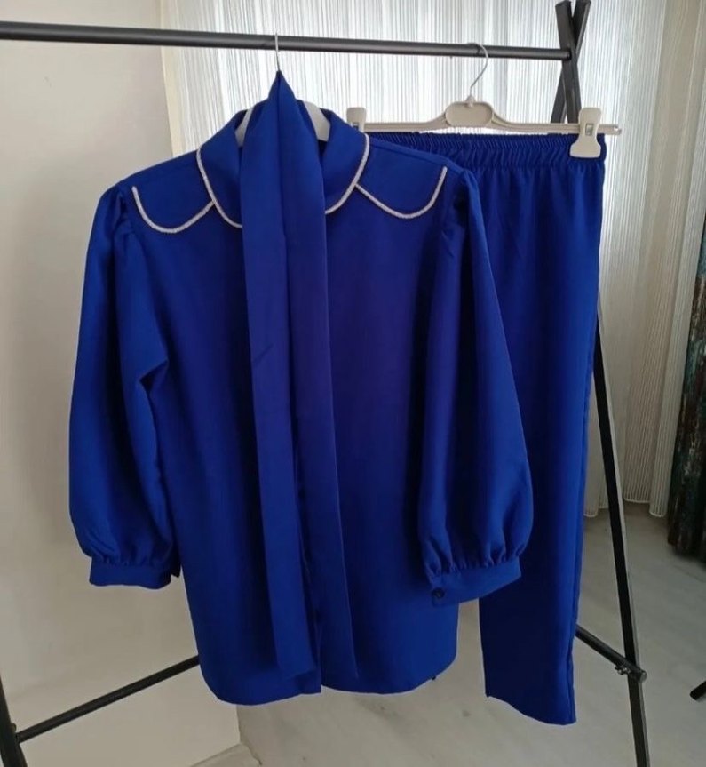 Kemerli Lacivert Mini Kadın Takım - Görsel 2