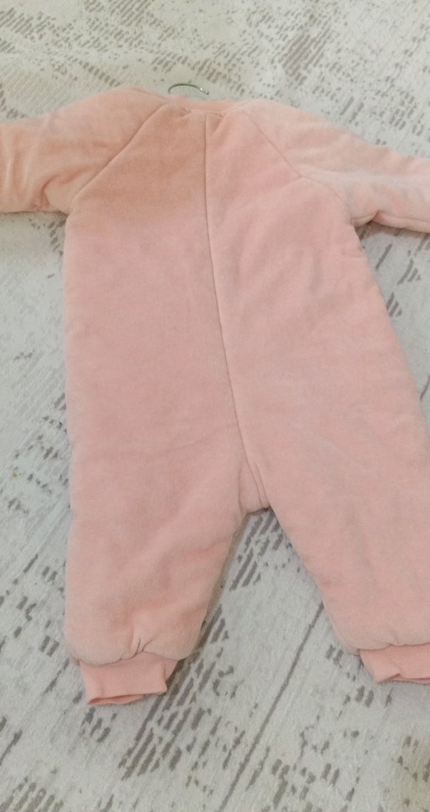 Nakışlı Fermuarlı Pembe Bebek Tulumu - Görsel 3