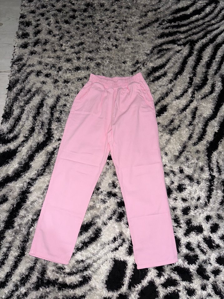 Toz pembe straight pantolon - Görsel 2