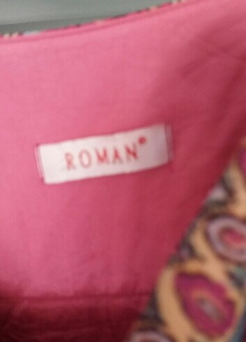 40 Beden ROMAN SAL DESEN ASKILI ELBISE