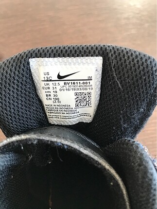 31 Beden siyah Renk Nike çocuk spor ayakkabı
