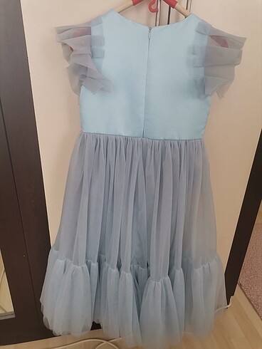 10 Yaş Beden mavi Renk kız çocuk elbise