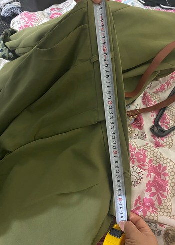 Kahverengi Kuşaklı Uzun Kadın Blazer - Görsel 7