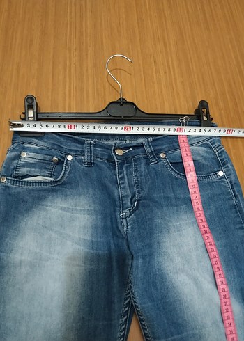 m Beden mavi Renk Düğmeli, Parlak Mavi Kadın Denim Jean