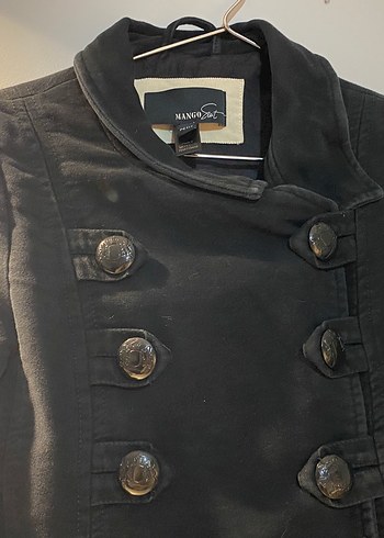 Mango Vintage Siyah Kaban - Görsel 4