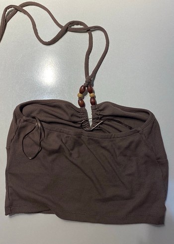 Bohem Tarzı Kahverengi Crop - Görsel 2