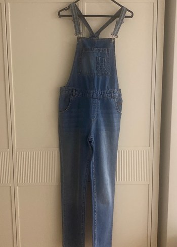Kadın Lacivert Bol Kesim Denim Salopet