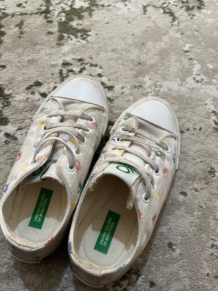 Bağcıklı Beyaz Batik Desenli Kadın Spor Ayakkabı - Görsel 5