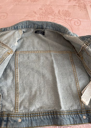 Düğmeli Mavi Denim Kadın Ceket - Görsel 4
