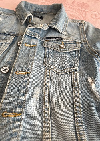 Düğmeli Mavi Denim Kadın Ceket - Görsel 3