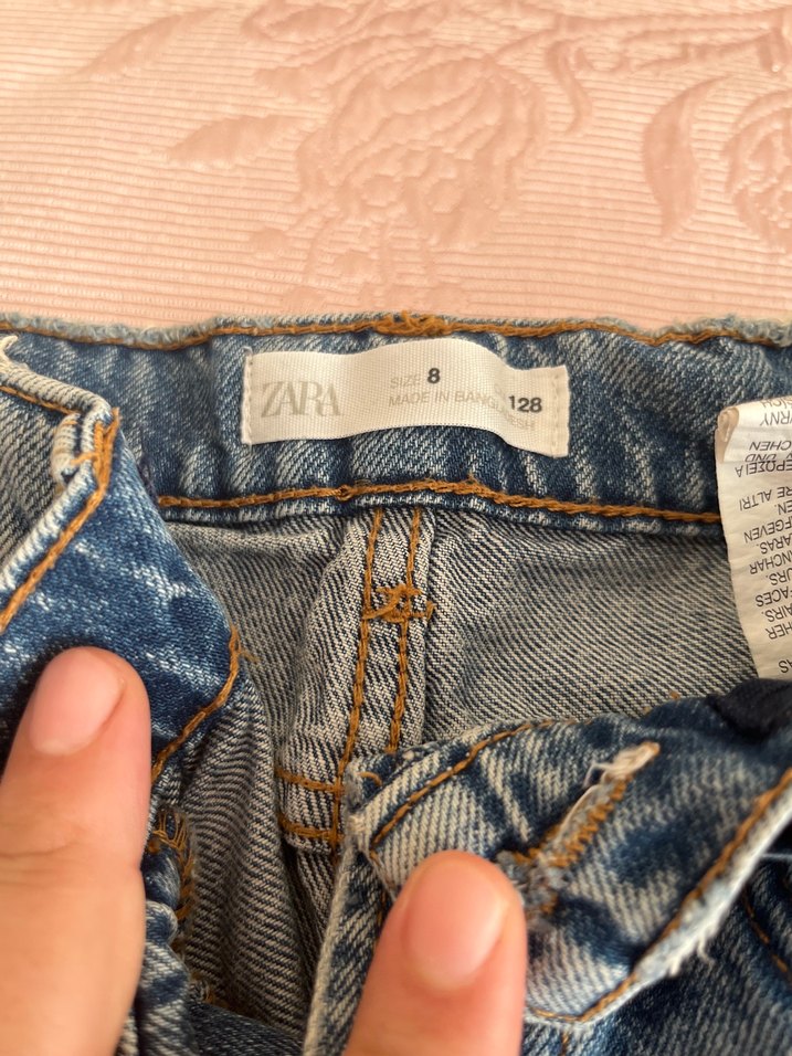 Kadın Mavi Midi Boy Rahat Kesim Kot Pantolon - Görsel 2